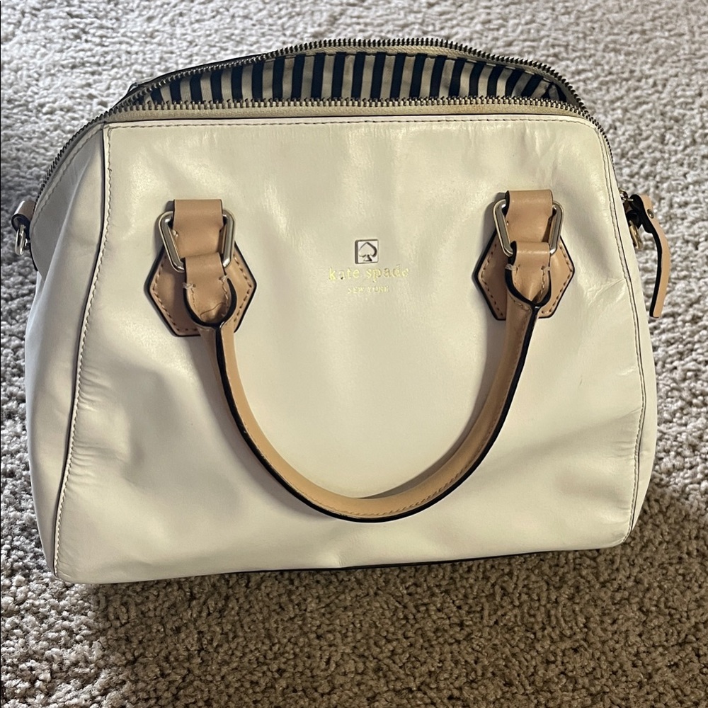 Kate Spade White and Tan Leather Women's Bag